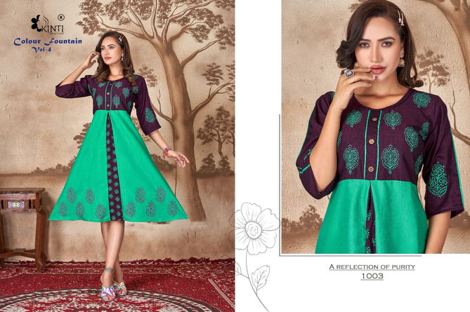 Colour Fountain Vo 4 By Kinti Designer Kurti Catalog